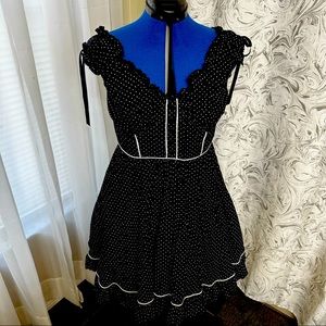 Hell Bunny Vixen Polka Dot Rockabilly Dress XL Pockets Side Zipper